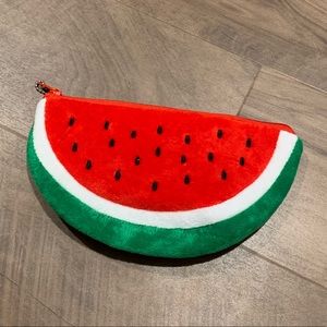 Watermelon Plush Accessory Makeup Trinket Bag